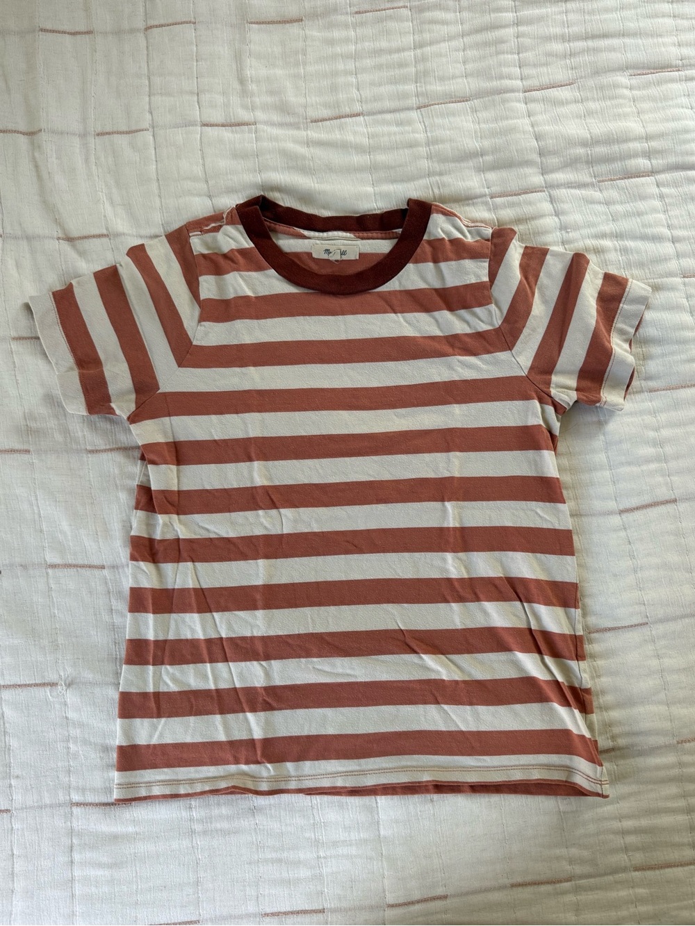 Madewell Striped Short-Sleeve Tee - Rust & White